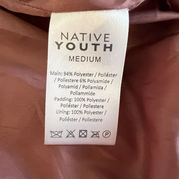 Native Youth Avery Puffer Jacket Coat Mauve Dusty Rose Women’s M - Picture 9 of 12